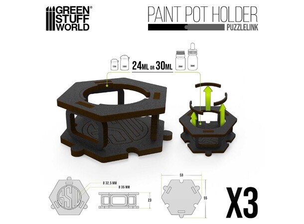 Paint Pot Holder x3 Green Stuff World 