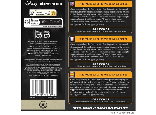 Star Wars Legion Republic Specialists Unit Expansion 