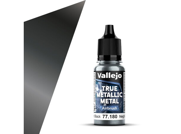 Vallejo True Metallic Airbrush Obsidian Black - True Metallic Metal 