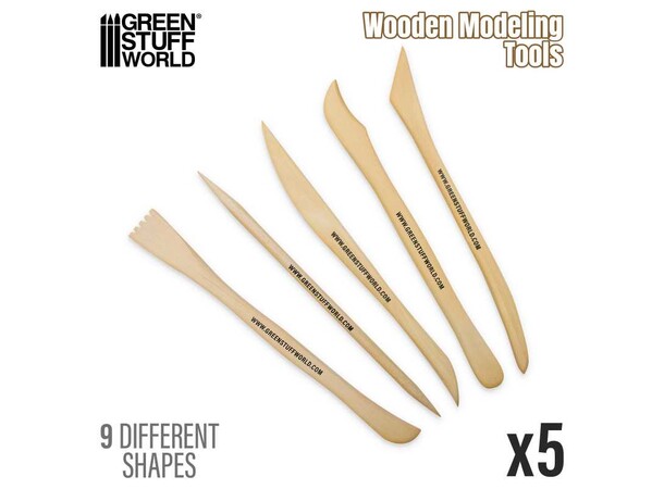 Wooden Modelling Tools - 5 st Green Stuff World 
