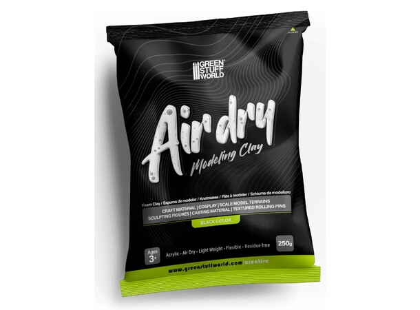 Air Dry Foam Clay 250g - Black Green Stuff World 