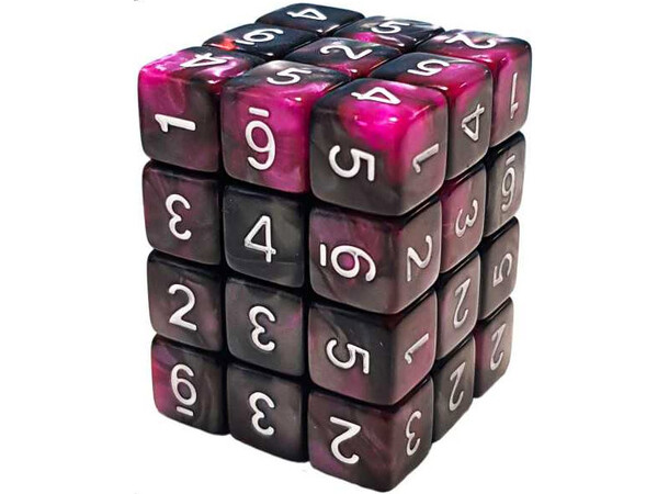 D6 12mm Dice Purple Swirl - 36 st Green Stuff World 