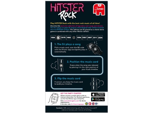 Hitster Rock Partyspel Svensk utgåva 