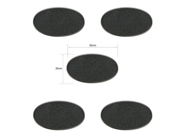 Plastbaser Svart Oval 60x35mm (5 st) 