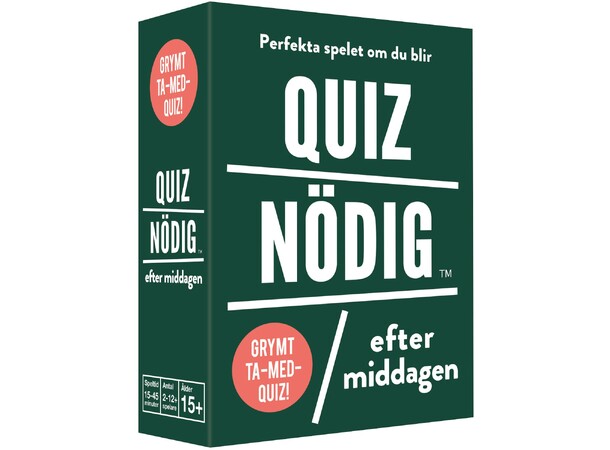 QuizNödig Efter middagen Partyspel Svensk utgåva 