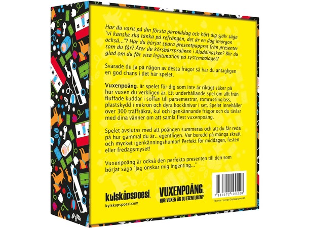 Vuxenpoäng Partyspel Svensk utgåva 