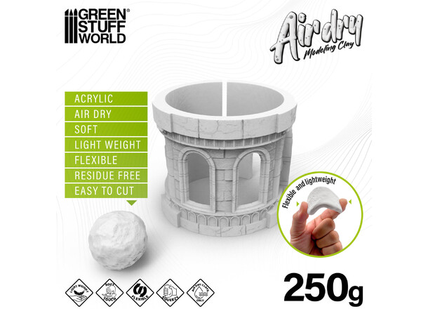 Air Dry Foam Clay 250g - White Green Stuff World 