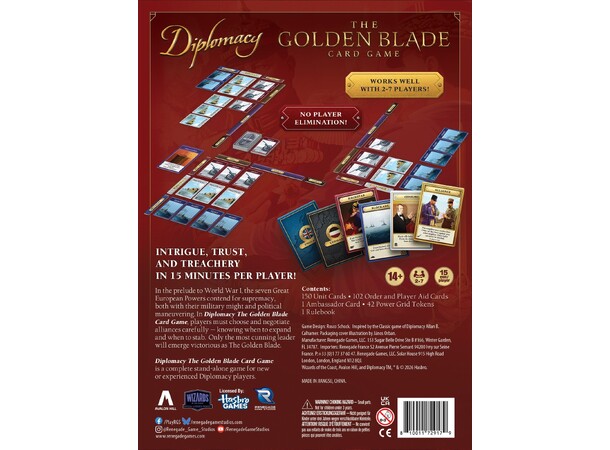 Diplomacy The Golden Blade Kortspel 