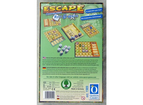 Escape Roll & Write Brädspel 