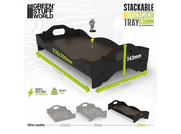 Stackable Tournament Tray 630mm Green Stuff World 