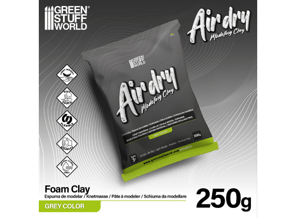 Air Dry Foam Clay 250g - Grey Green Stuff World 