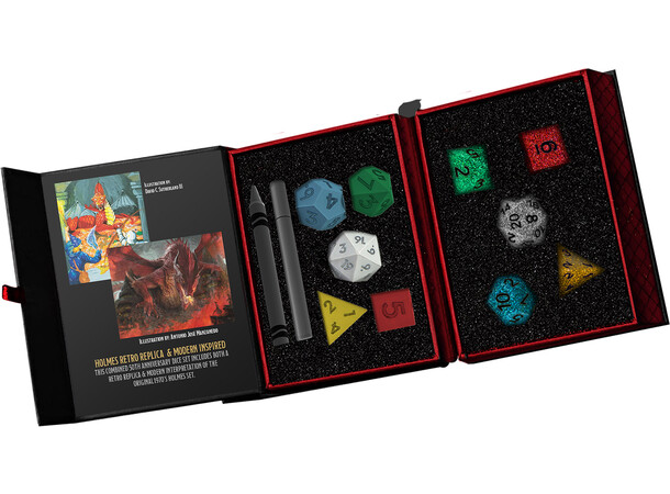 D&D Retro & Modern Holmes Dice Set Dungeons & Dragons 50th Anniversary 
