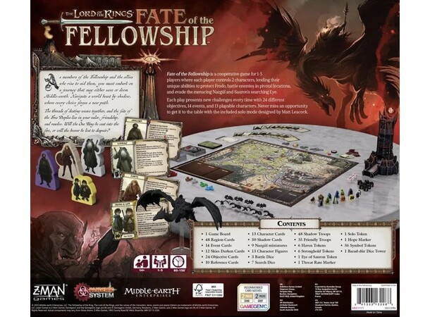 Fate of the Fellowship Brädspel The Lord of the Rings 