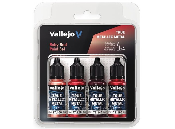 Vallejo True Metallic Set Ruby Red True Metallic Metal 