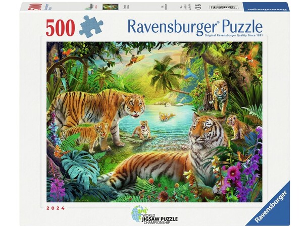 Tiger Family in Oasis 500 bitar Pussel Ravensburger Puzzle 