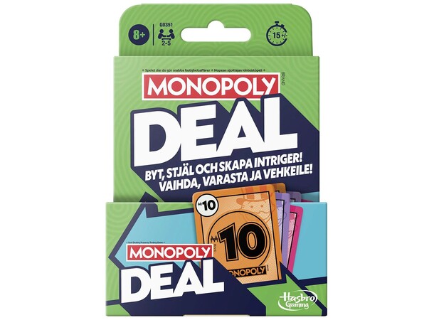 Monopoly Deal Refresh Kortspel Svensk utgåva 