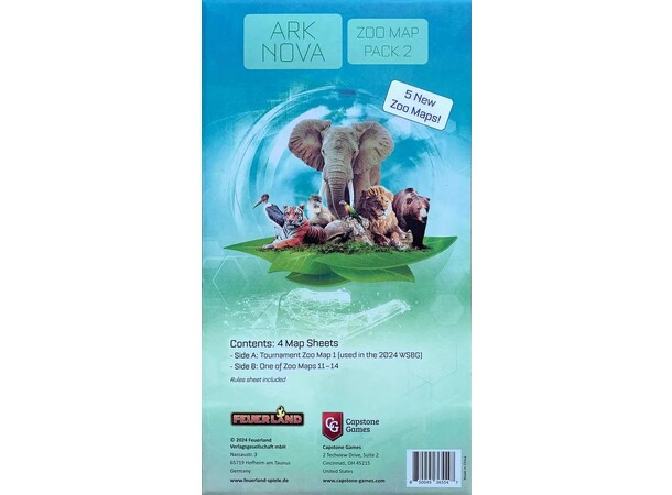 Ark Nova Zoo Map Pack 2 Expansion Expansion till Ark Nova 
