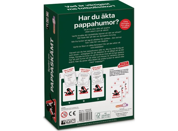 Pappaskämt Partyspel Svensk Utgåva 