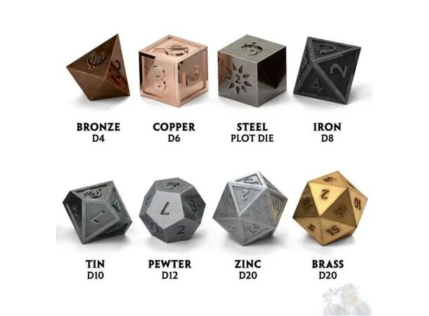Cosmere RPG Mistborn Deluxe Metal Dice 