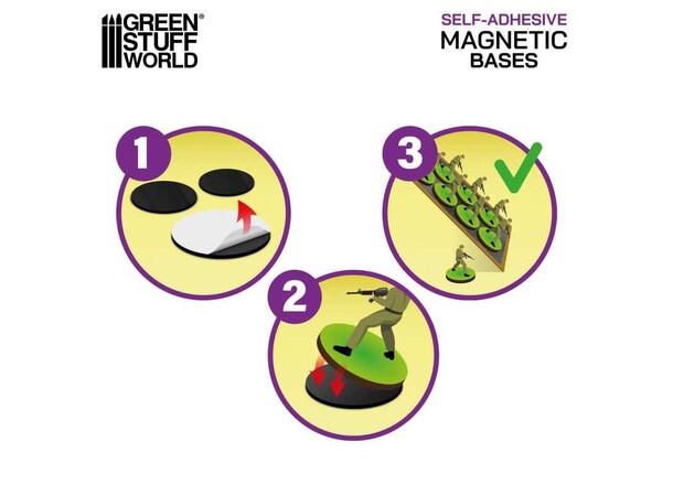 Magnetic Bases - 28,5mm (55 st) Green Stuff World 