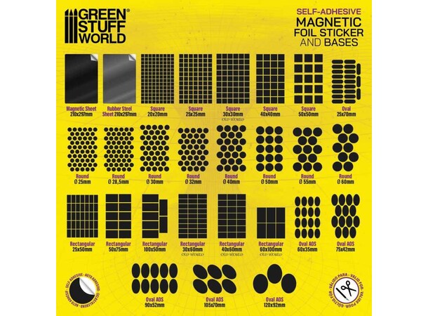 Magnetic Bases - 28,5mm (55 st) Green Stuff World 